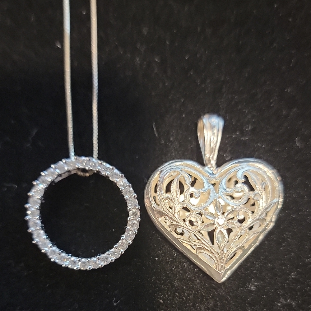 Set of Two Sterling Silver pendants (chain not included)